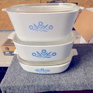 Corningware cornflower casserole set